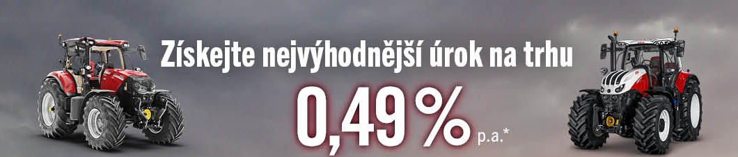 Úroková sazba od 0,49% pro traktory CASE IH a STEYR