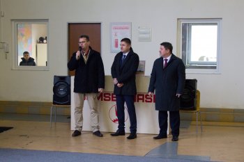 (zleva) Zástupce ředitele Jozef Današ, vedoucí střediska Vasilij Lukjaněnko a velvyslanec Běloruské republiky v České republice Valery Kurdyukov.