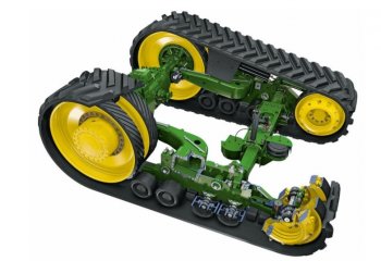 Pneumatické odpružení celého rámu John Deere 9RT.