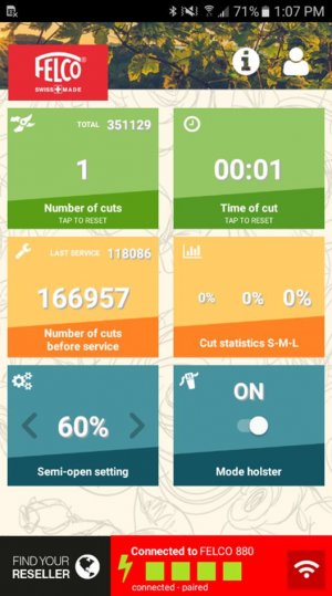 Nůžky lze propojit s mobilním telefonem. Speciální aplikace nabídne statistiku používání nebo diagnostiku