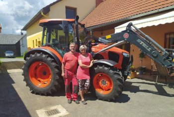 Mezi čerstvé uživatele traktoru Kubota M5091 s čelním nakladačem se řadí Miloš Říha