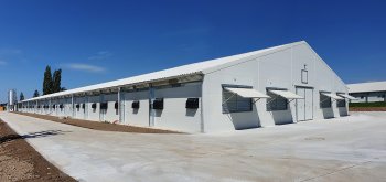 Novou halu v Kravařích pro odchov hejna masného typu dodala firma AGE s.r.o. Naskladňovací
kapacita haly činí 22 000 kusů 