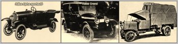 Roku 1913 firma zakoupila licenci na pětitunový nákladní vůz Praga V, produkovaný následně pod názvem Rába V. V roce 1914 následoval první osobní automobil Rába Alpha, zdroj foto - commons.wikimedia.org, Rába company Hungary - http://wotinfo.gportal.hu/portal/wotinfo/image/gallery/1361566094_63.jpg, Public Domain