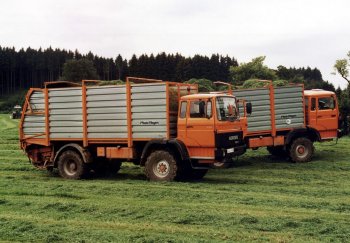 Výroby vozidla Agrobil se později ujala společnost Rhein-Bayern. Vozidla již vycházela z nákladních automobilů.  Zdroj foto - tisková zpráva Fendt
