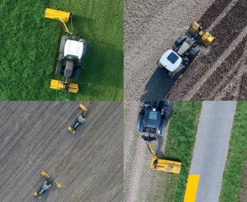 Čelní mulčovače můžou být provozovány společně se zadními mulčovači s bočním výsuvem. Zdroj foto - tisková zpráva Müthing