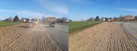 Urovnání pozemků a výsev nového travního porostu pomocí válce Teran 300N. Zdroj foto - tisková zpráva SMS CZ