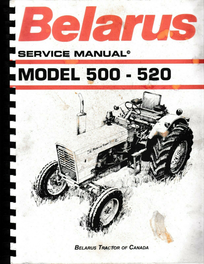 Servisní manuál k traktorům Belarus prodávaným v Kanadě.