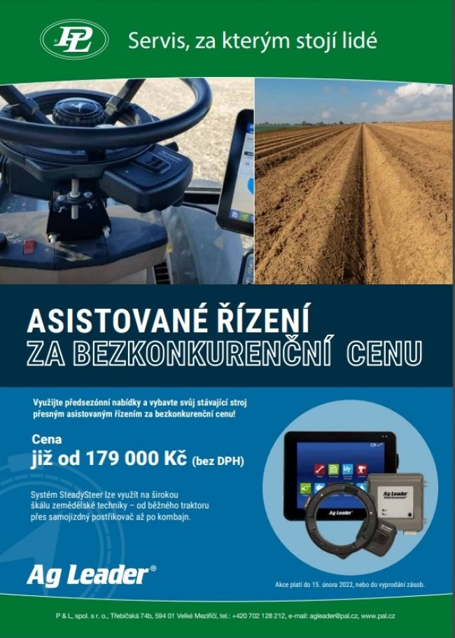 Vybavte svůj traktor asistovaným řízením Ag Leader SteadySteer za výhodnou cenu!