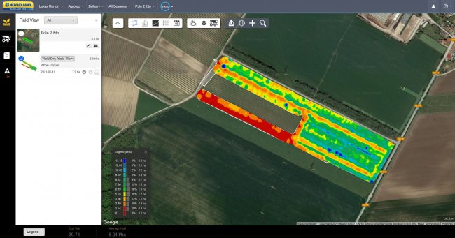 V závislosti na stroji, z něhož jsou data čerpána, mapa nabídne rozmanité údaje, které lze kdykoliv exportovat a dále s nimi pracovat.