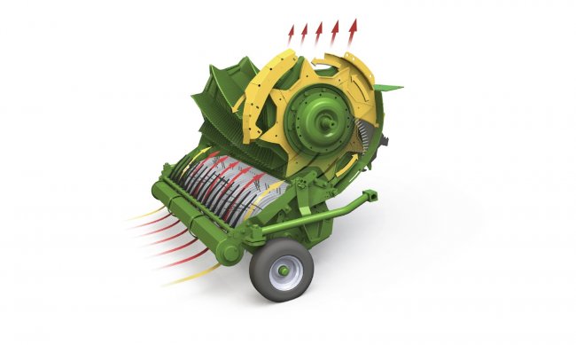 Nový řezací rotor sběracích vozů Krone ZX je ale i velice šetrný k píci. Celková plocha podávající píci se zvětšila o 50 %.
