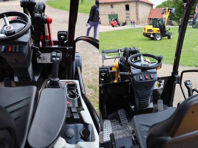 K dispozici je uzavřená nebo otevřená kabina. Ovládání stroje se provádí skrze joystick. Obsluha v kabině získá 360stupňový rozhled kolem stroje.