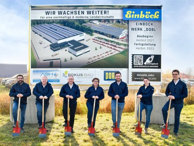 Stavba nového výrobní závodu "Werk Dobl" společnosti Einböck začala v roce 2021.