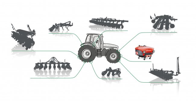 Čelně nesený postřikovač Kverneland iXtra LiFe lze použít pro cílenou aplikaci v kombinaci s libovolným půdozpracujícím/secím strojem.