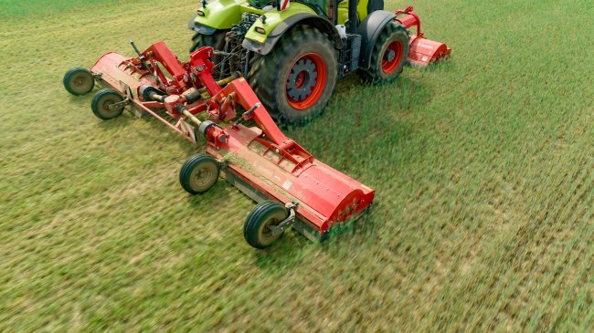 Zadní mulčovače Tehnos MU2Z 840 LW Profi se pracovním podmínkám přizpůsobují pomocí opěrných kol.