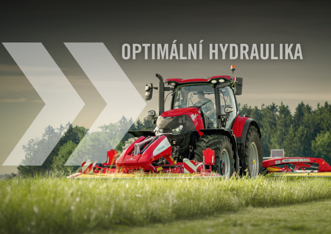 Srdcem hydraulického systému traktoru Case IH Optum je perfektně vyladěný axiální hydrogenerátor s kompenzací tlaku a průtoku, s průtokem 223 l/min.
