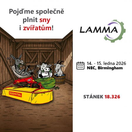Český výrobce zemědělské techniky ROZMITAL se v lednu 2026 poprvé zúčastní prestižního veletrhu LAMMA.