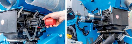 V základu je každý segment zásobníku vybaven dvěma elektricky poháněnými dávkovacími jednotkami, z nichž každá zásobuje osivem jeden rozdělovač. Válečky lze měnit bez použití nářadí.