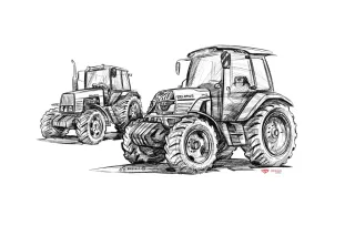 Kresba traktorů Belarus