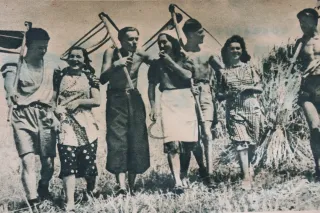 Cítíš pach nafty a rachot traktorů, ústa plná nasládlé vůně rodícího se chleba, popisuje Hanka své první žně v roce 1945
