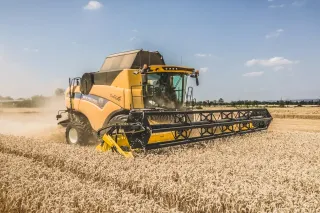 Sklízecí mlátička New Holland při sklizni obilí