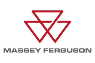 Nové červené logo značky Massey Ferguson na bílém pozadí.