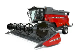 Sklízecí mlátička Massey Ferguson Activa na bílém pozadí