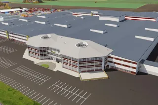 vizualizace rozšířeného výrobního závodu Väderstad