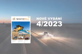 Obálka časopisu Agroportal24h číslo 4/2023 na pozadí sklizně