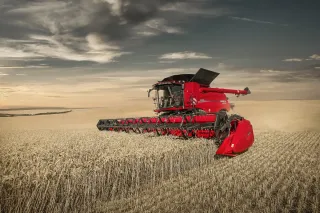 Sklízecí mlátička Case IH Axial-Flow na obilném poli