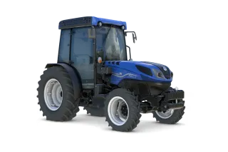 Modrý vinohradnický traktor New Holland T4F S.
