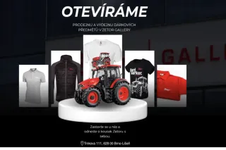 banner k otevření fanshopu v prostorách ZETOR GALLERY