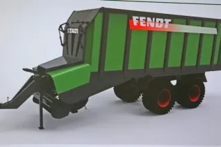 Zelený návěs Fendt na bílém pozadí