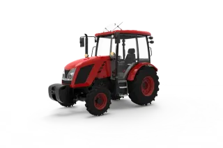 Červený traktor Zetor na tmavém pozadí