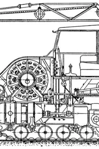 Sovětský traktor na elektřinu.