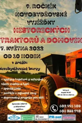 9. ročník novobydžovské vyjížďky historických traktorů a domovin.