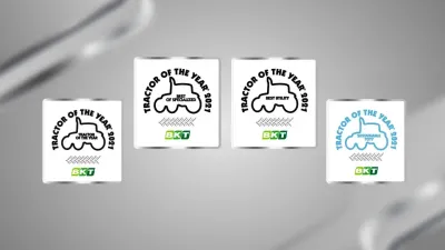 Grafika soutěže Tractor of the Year 2021 s logem BKT