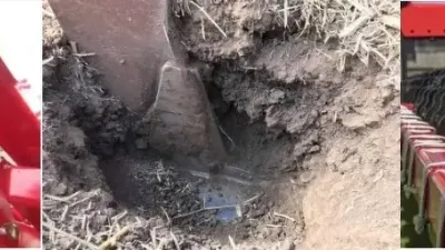 Řezací koltry účinně řežou rostlinné zbytky. Podrývací slupice ozdravují půdní profil. Půdní pěch zpětně konsoliduje. Zdroj foto - tisková zpráva SUMO
