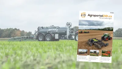 Cisterna Kotte Garant na poli vedle titulní strany časopisu Agroportal24h.