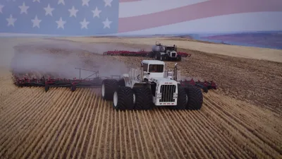 Traktor Big Bud 16V-747 při práci na poli