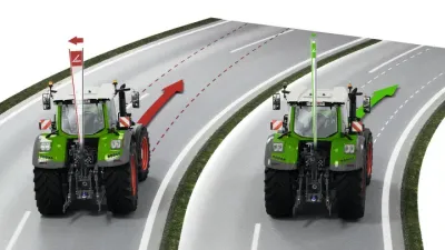 Při jízdě po silnici je důležitý systém podélné stabilizace Fendt Stability Control (FSC), který stabilizuje traktor kompenzováním podélného náklonu.