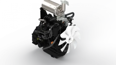 Motor Yanmar na tmavém pozadí
