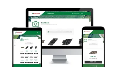 Obrazovky služby Kverneland Smart Search na počítači a tabletu