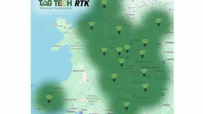 Mapa pokrytí sítě RTK od TAG TECH