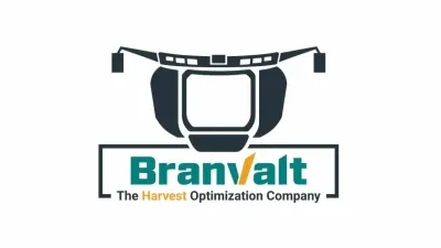 Logo společnosti BranValt se siluetou sklízecího stroje