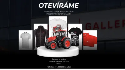 banner k otevření fanshopu v prostorách ZETOR GALLERY
