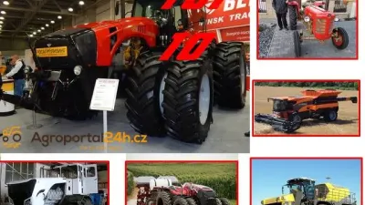 Koláž zemědělských strojů v přehledu článků