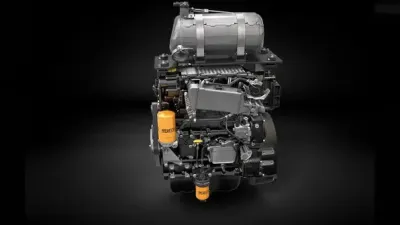 Motor JCB na černém pozadí