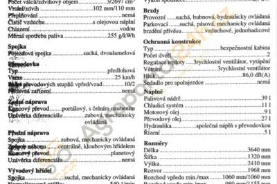Technická data a ceny traktorů Zetor z 90. let minulého století