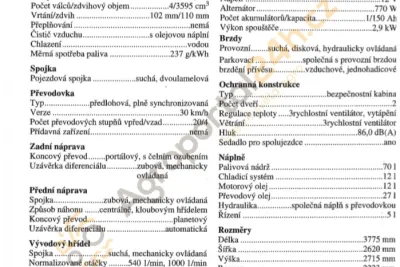 Technická data a ceny traktorů Zetor z 90. let minulého století