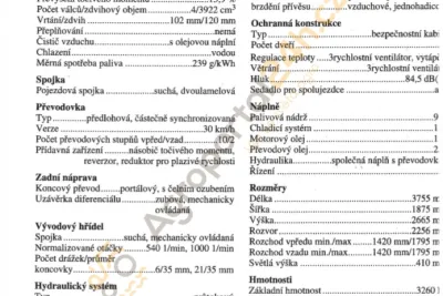 Technická data a ceny traktorů Zetor z 90. let minulého století